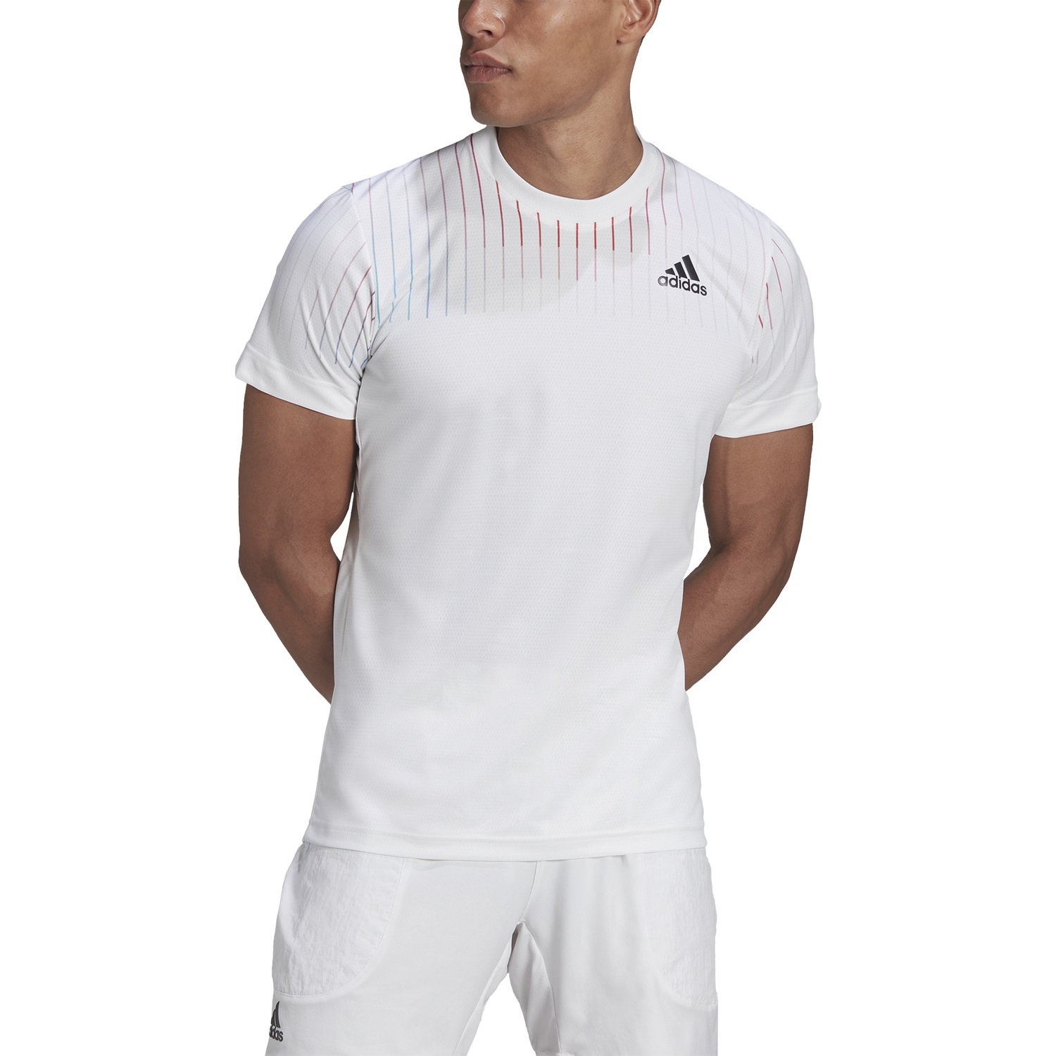 adidas TennisTshirt Melbourne Freelift Printed 2022 weiss Herren